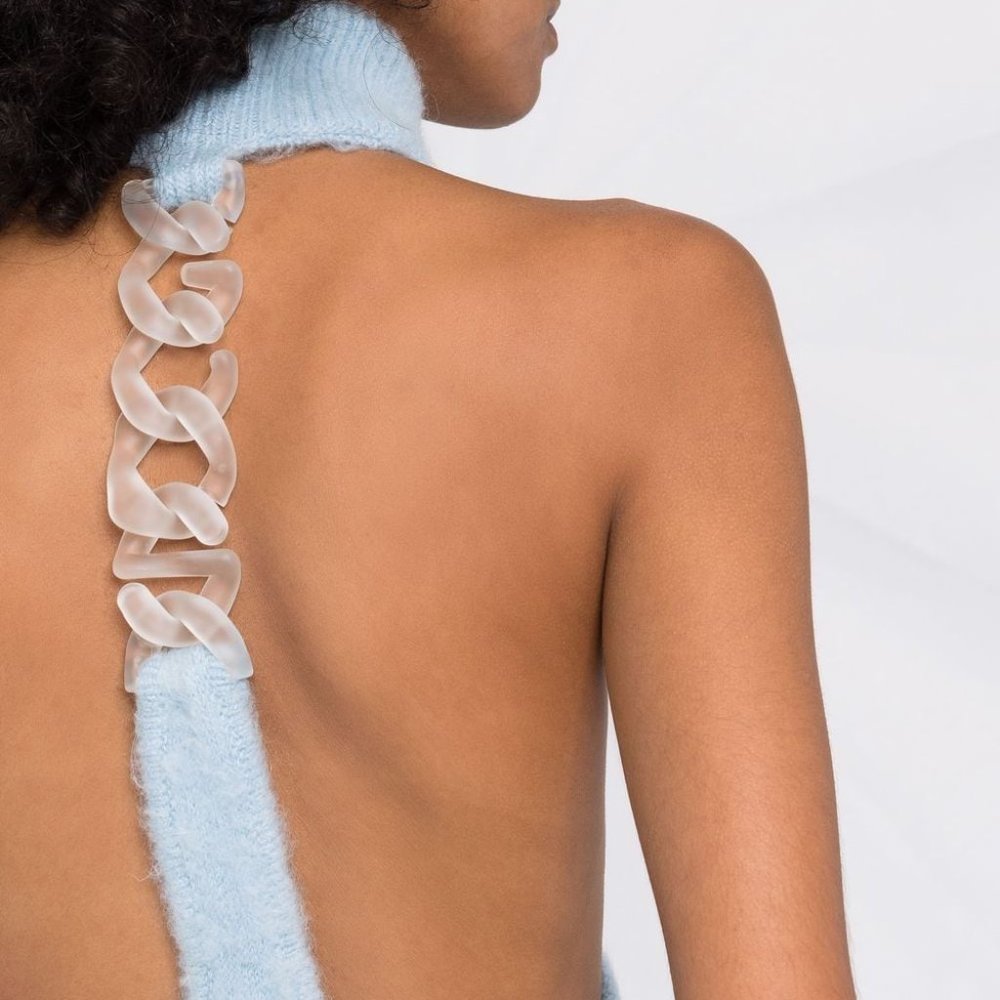 GCDS blue knit halter dress - Picture 5 of 7